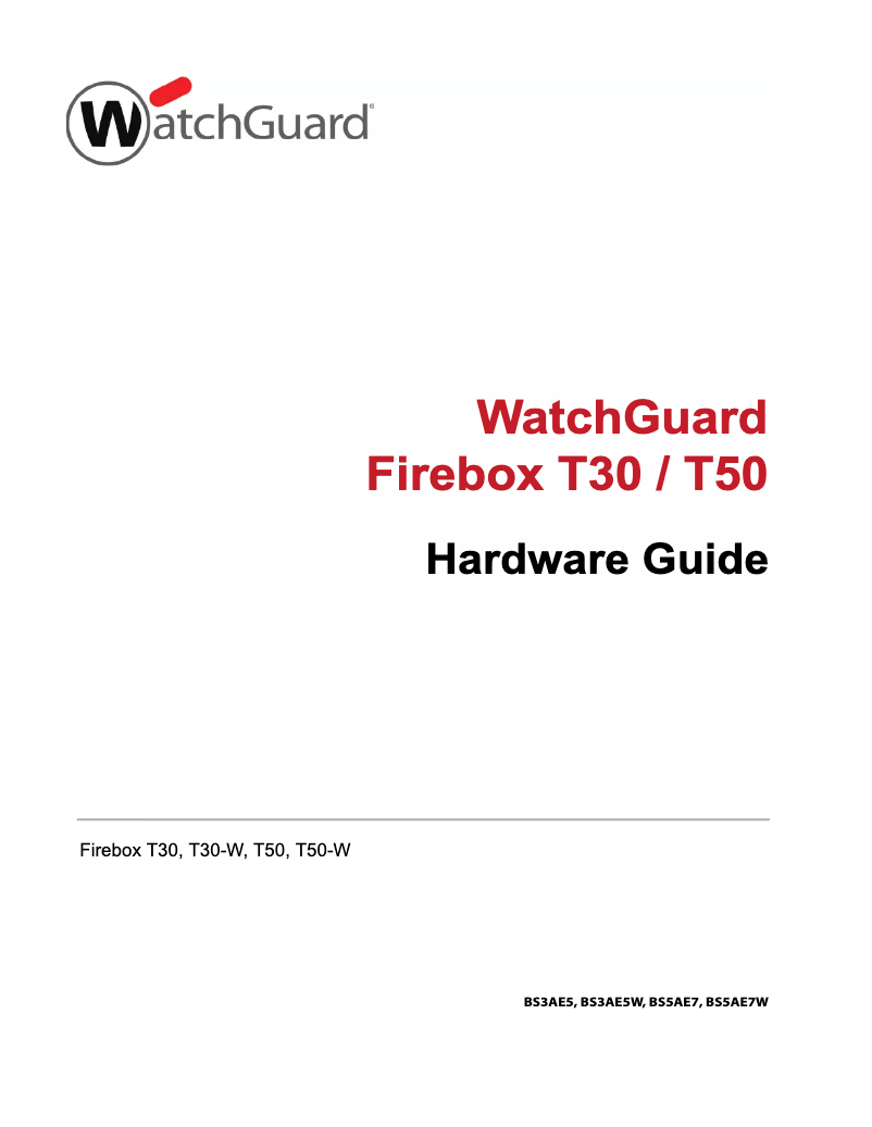 Página 1 del manual Manual de usuario WatchGuard Firebox WGT50
