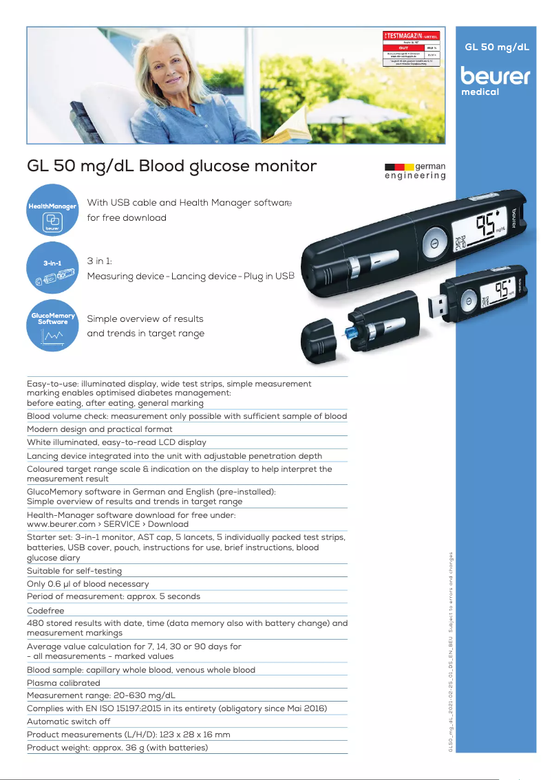 Imagen de la primera página del manual del dispositivo GL50