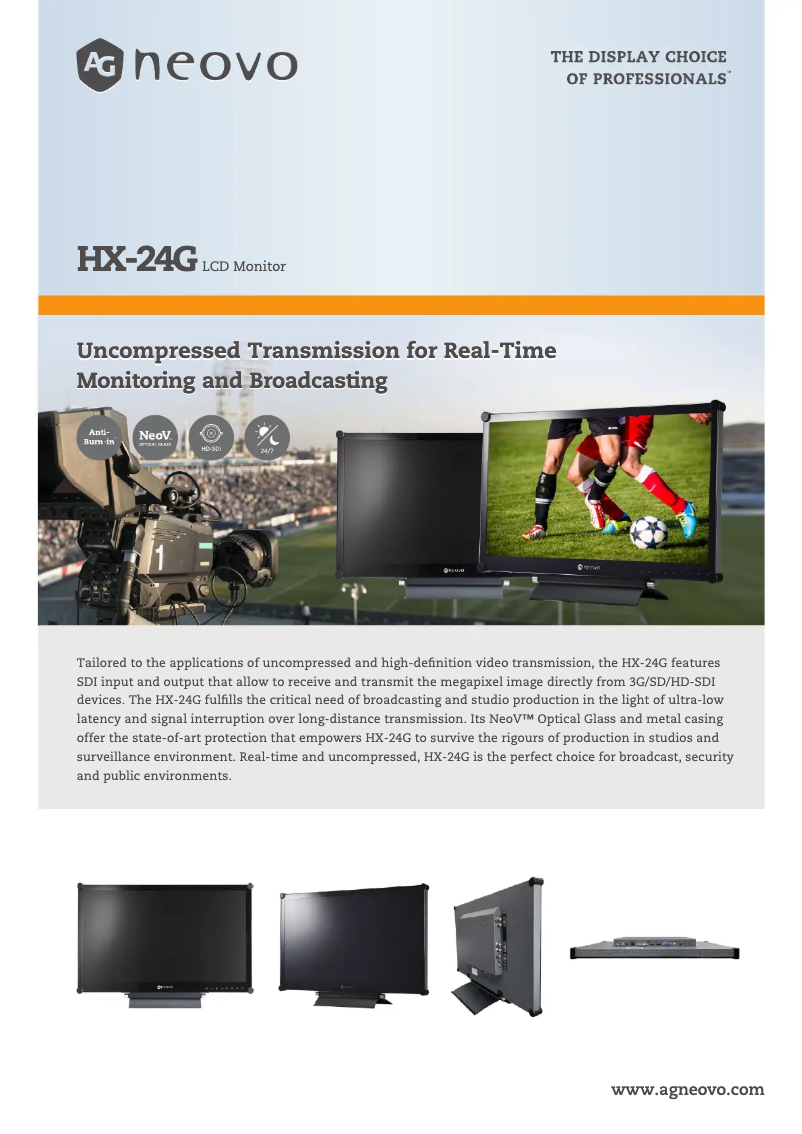 Página 1 del manual Ficha técnica AG Neovo HX-24G