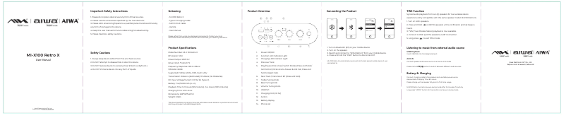 Página nº 1 - Manual de usuario Aiwa MI-X100 Retro X