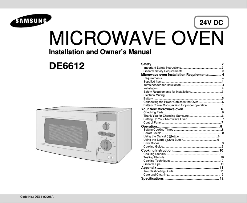 Página 1 del manual Manual de usuario Samsung DE6612