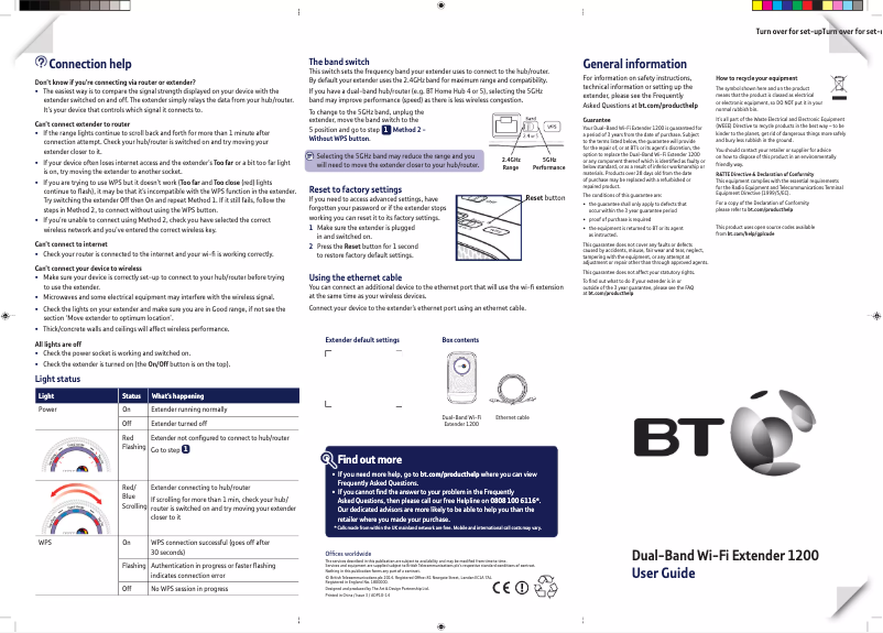 Página 1 del manual Manual de usuario British Telecom Dual-Band Wi-Fi Extender 1200