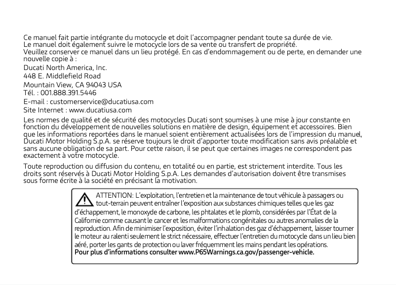 Página 1 del manual Manual de usuario Ducati Hypermotard 950 RVE (2021)