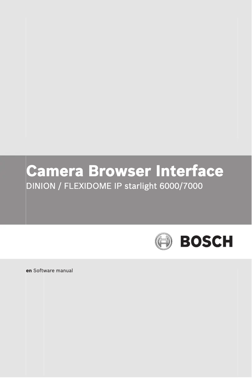 Página nº 1 - Manual de usuario Bosch FLEXIDOME IP starlight 6000 VR