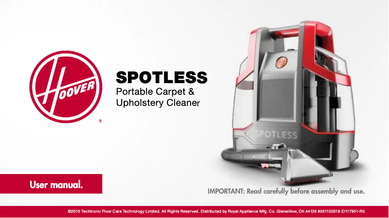 Página 1 del manual Manual de usuario Hoover Spotless FH11400