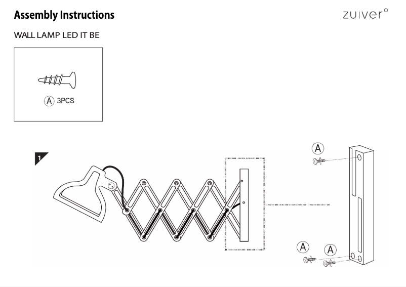 Imagen de la primera página del manual del dispositivo Led It Be