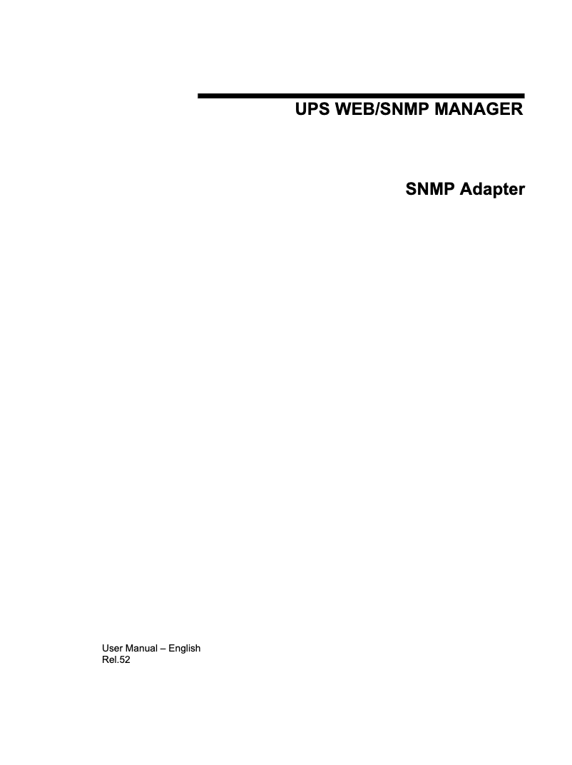 Página 1 del manual Manual de usuario AEG SNMP Network Adaptor