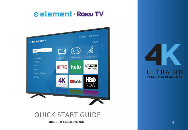 Página 1 del manual Guía de inicio rápido Element E4SC4018RKU