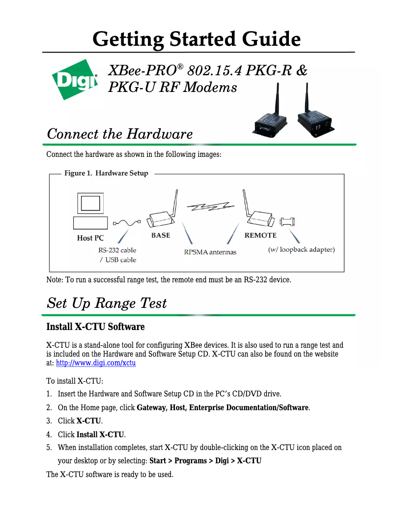 Página 1 del manual Manual de usuario Digi XBee-PRO PKG