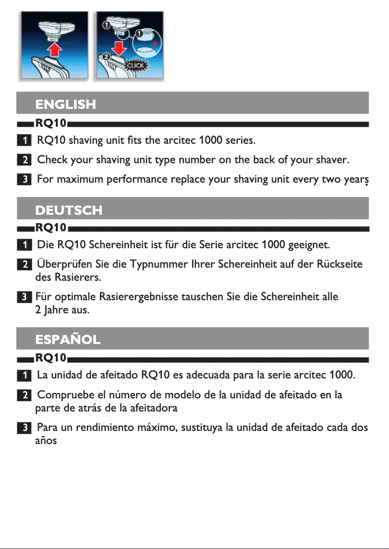 Imagen de la primera página del manual del dispositivo RQ10