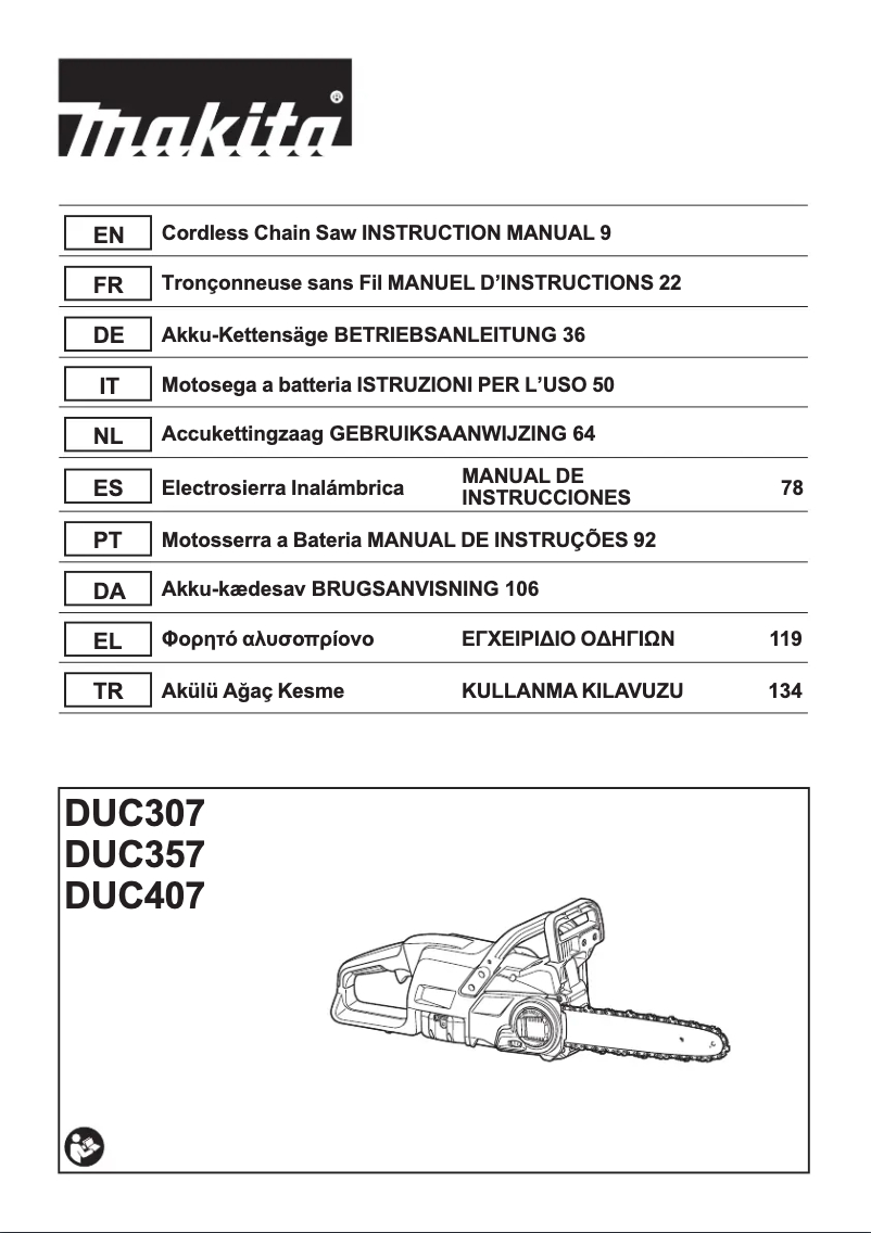Página 1 del manual Manual de usuario Makita DUC307
