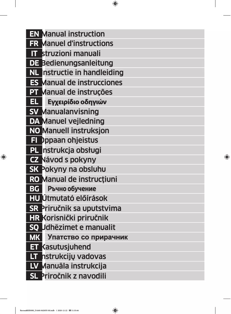 Imagen de la primera página del manual del dispositivo RL4323RBAS8/TR