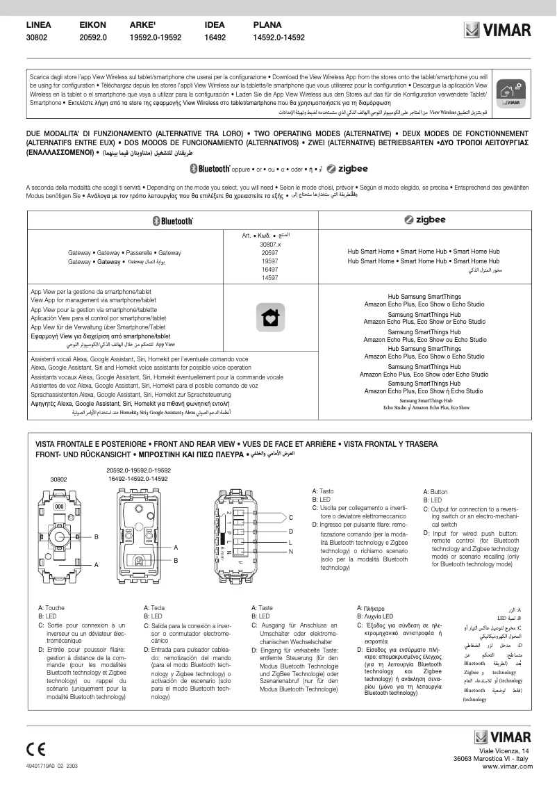 Página nº 1 - Instrucciones / montaje Vimar 20592.0