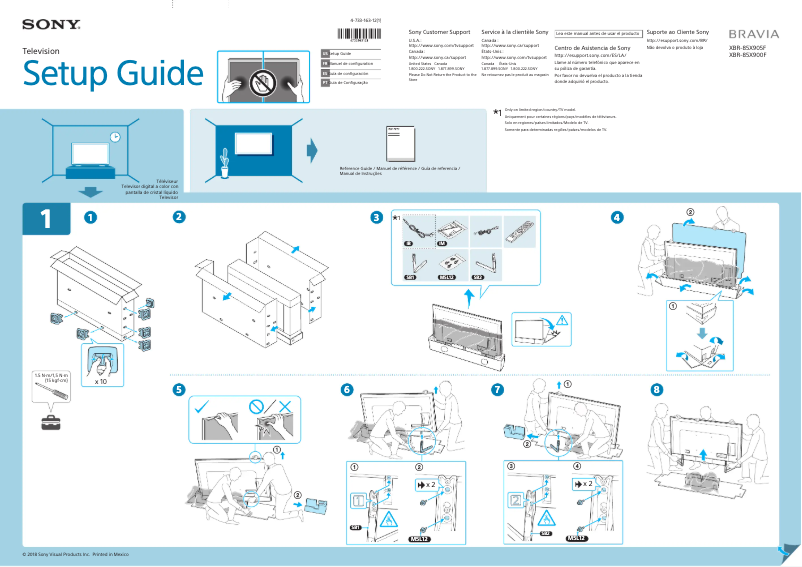 Página 1 del manual Guía de instalación Sony Bravia XBR-85X900F