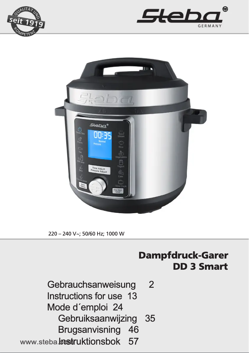 Página 1 del manual Manual de usuario Steba DD 3 Smart