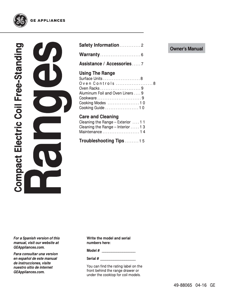Página 1 del manual Manual de uso y mantenimiento Hotpoint RA724KWH