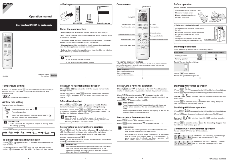 Imagen de la primera página del manual del dispositivo BRC54A
