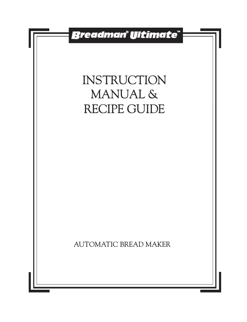 Página 1 del manual Manual de usuario Breadman TR2200