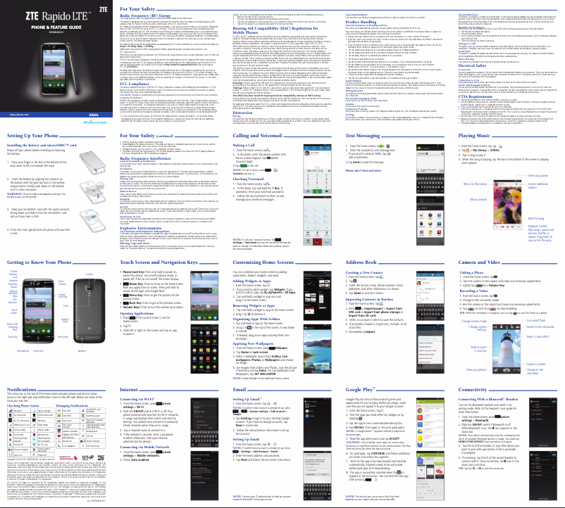 Página 1 del manual Manual de usuario ZTE Rapido LTE Z932L