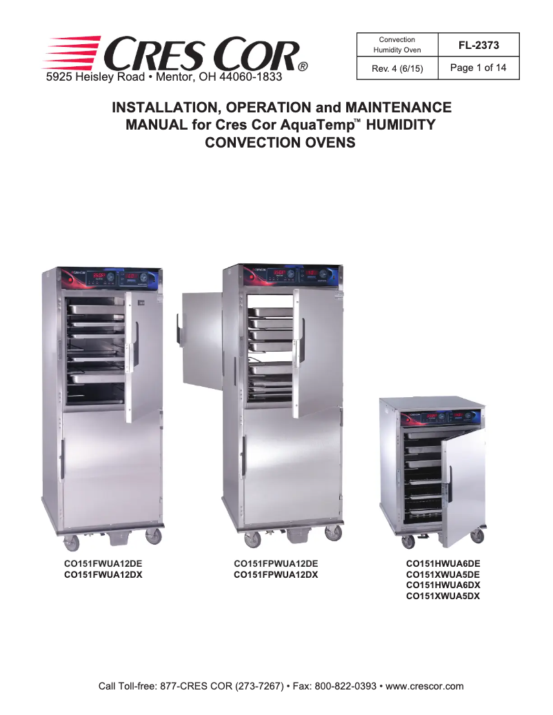 Imagen de la primera página del manual del dispositivo CO151FWUA12DE