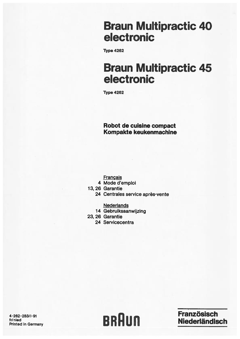 Página nº 1 - Manual de usuario Braun Multipractic 40 4262