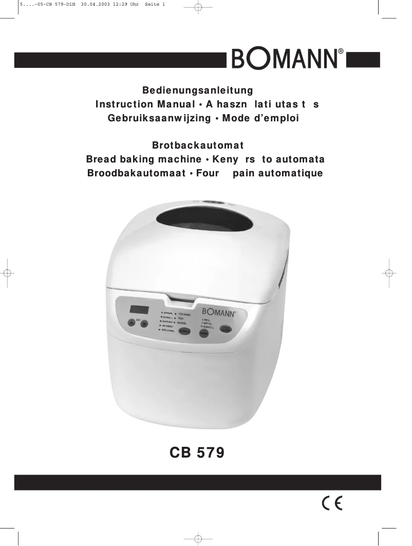 Página 1 del manual Manual de usuario Bomann CB 579