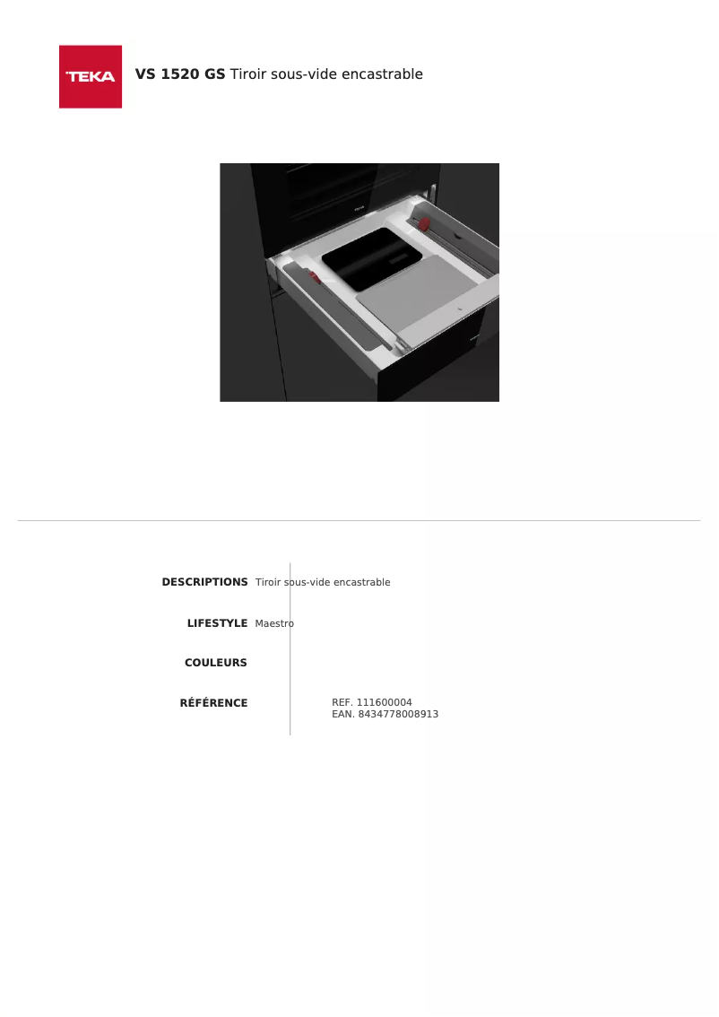 Página nº 1 - Ficha técnica Teka VS 1520 GS