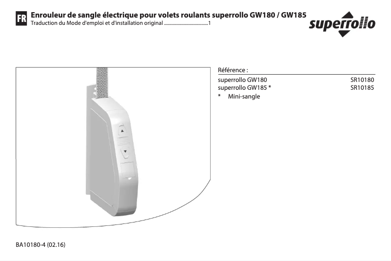 Imagen de la primera página del manual del dispositivo GW180