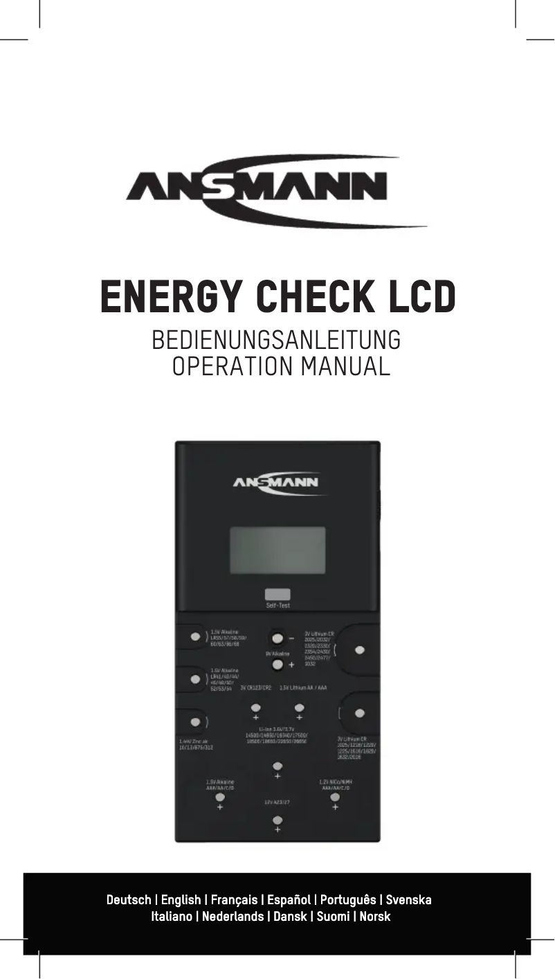 Imagen de la primera página del manual del dispositivo Energy Check LCD