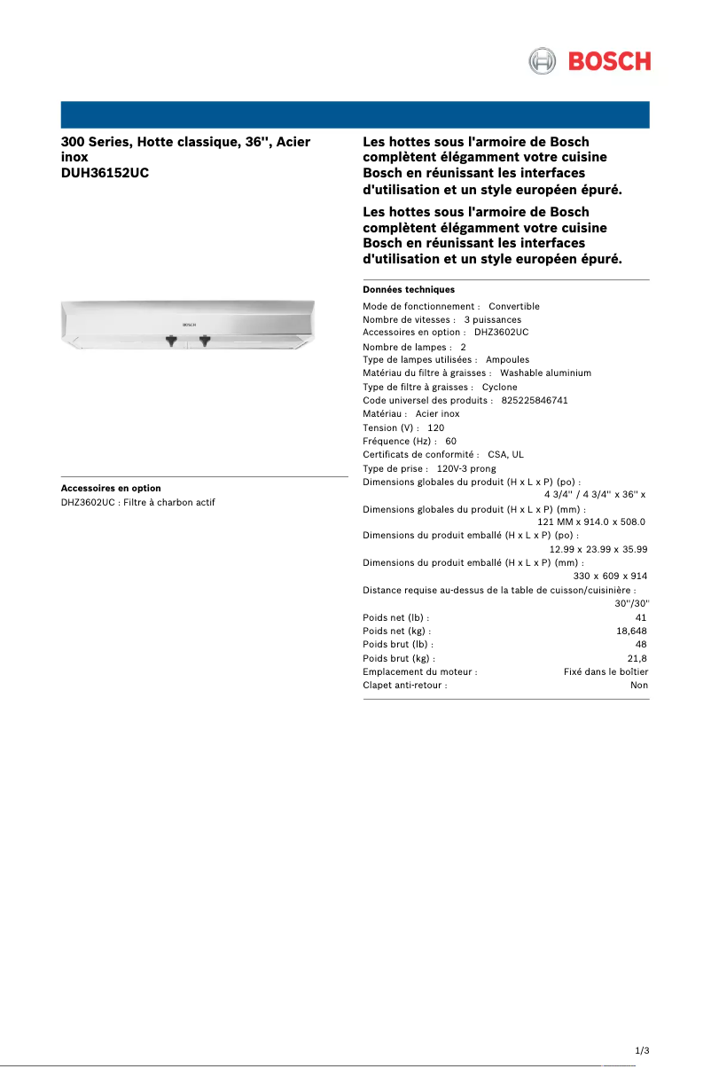 Imagen de la primera página del manual del dispositivo DUH36152UC