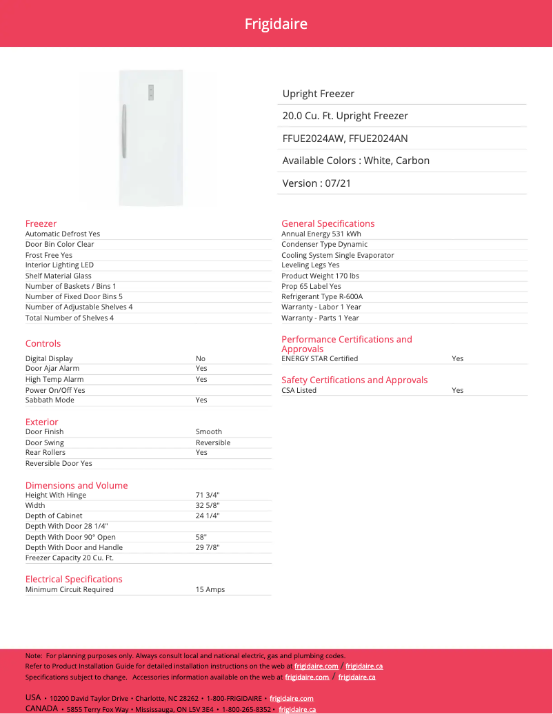 Imagen de la primera página del manual del dispositivo FFUE2024AN