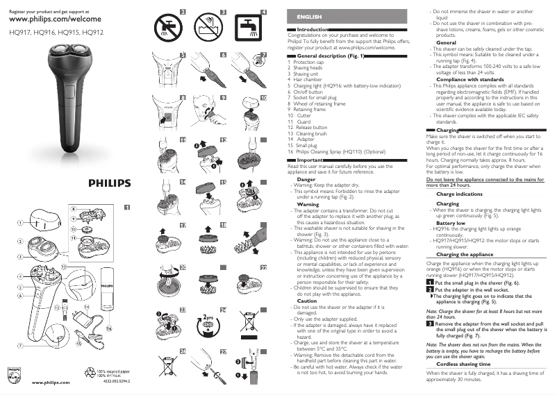 Página 1 del manual Manual de usuario Philips HQ917