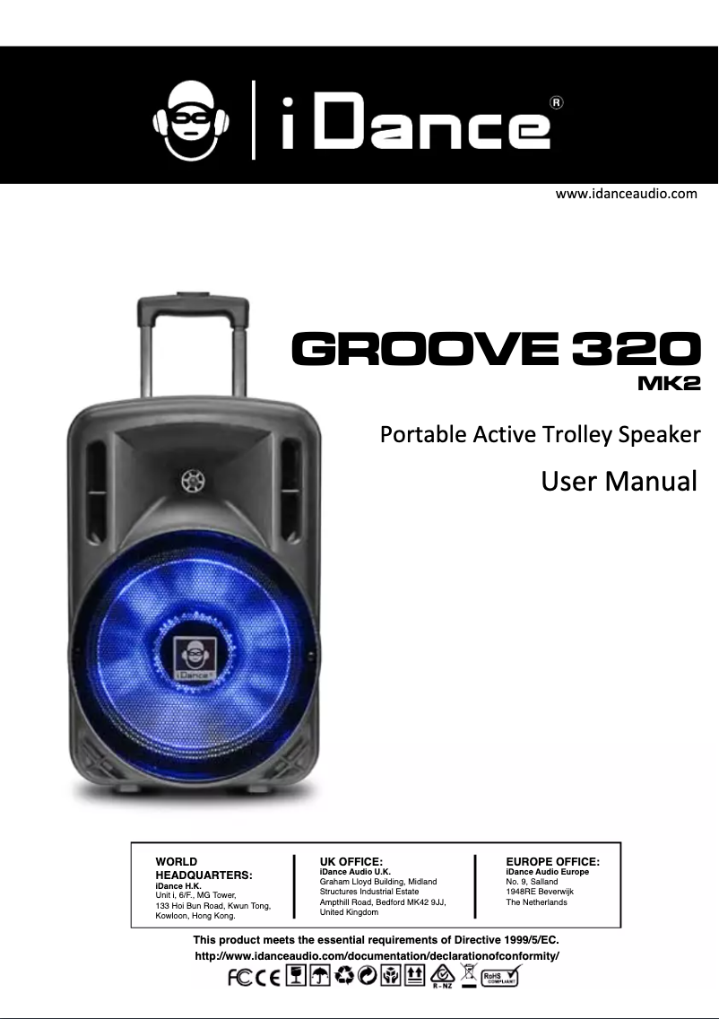 Imagen de la primera página del manual del dispositivo Groove 320MK3