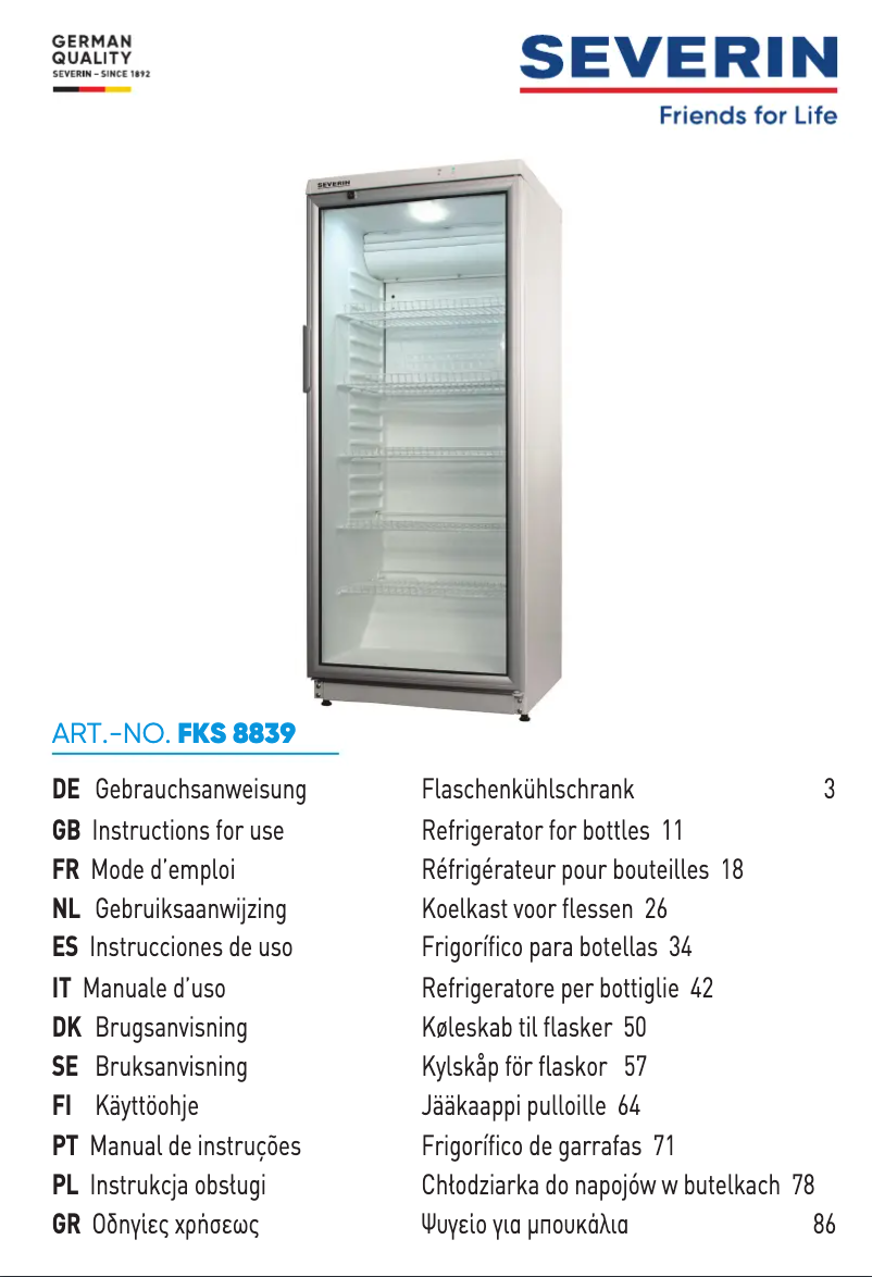 Página 1 del manual Manual de usuario Severin FKS 8839