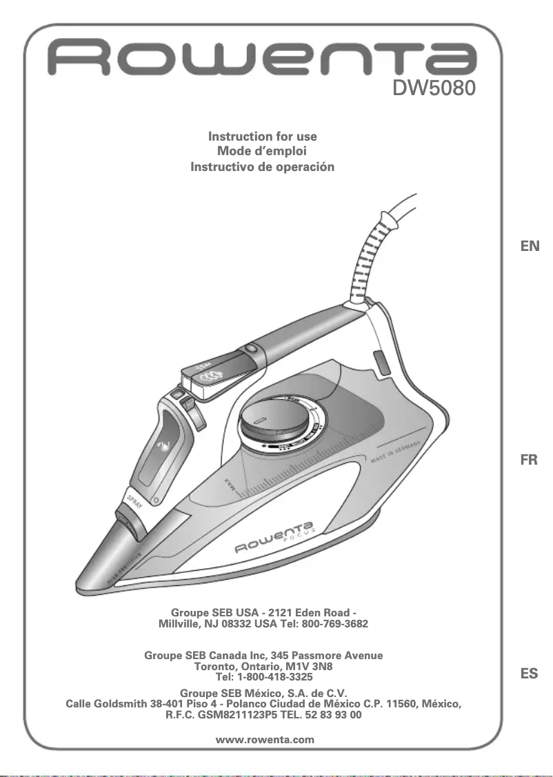 Imagen de la primera página del manual del dispositivo Focus DW5051