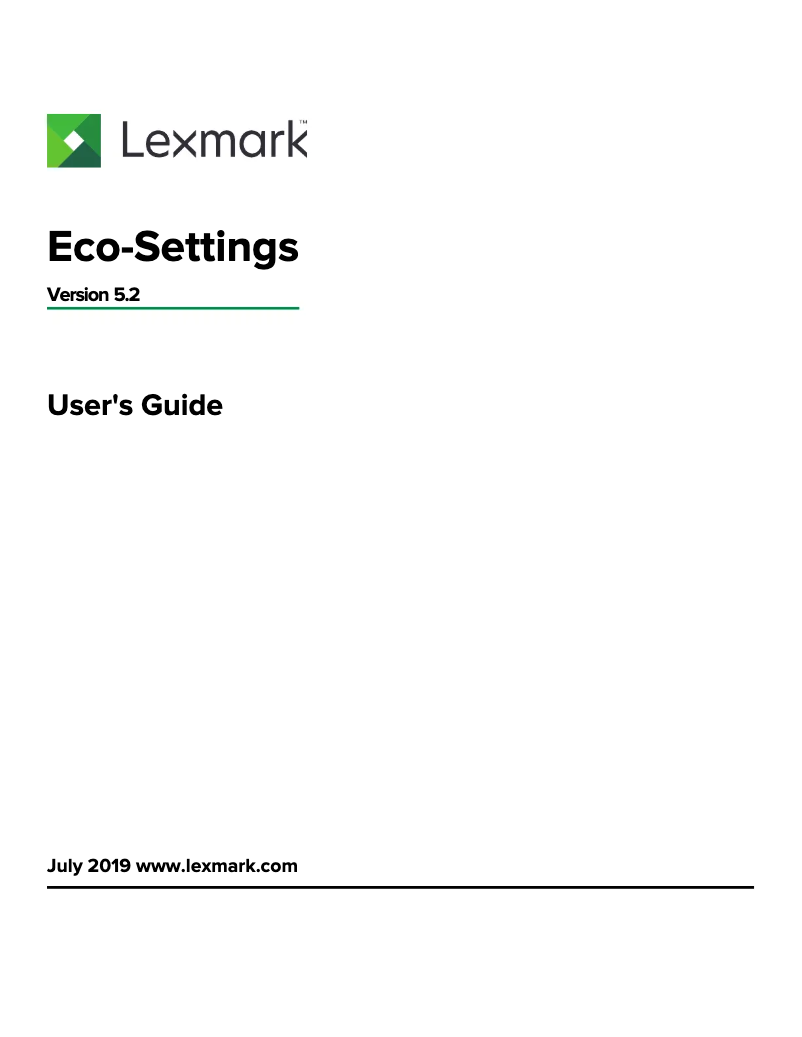 Imagen de la primera página del manual del dispositivo Eco-Settings