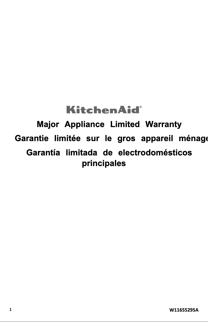 Página nº 1 - Información de garantía KitchenAid KBFN502EPA