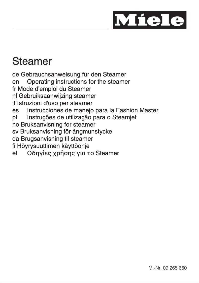 Imagen de la primera página del manual del dispositivo SteamJet ST 30