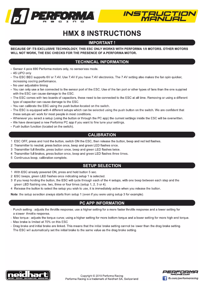 Página 1 del manual Manual de usuario Performa Racing PA9349