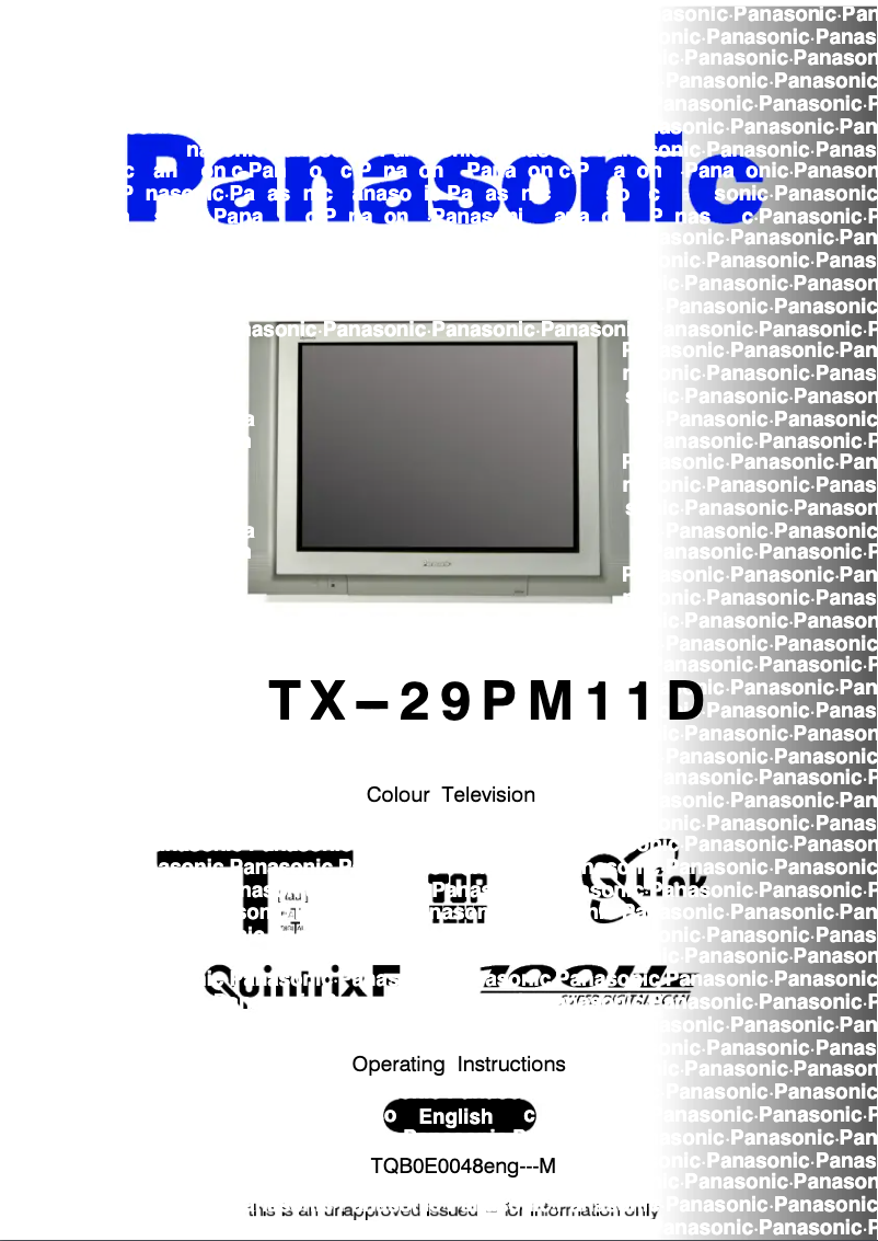 Imagen de la primera página del manual del dispositivo TX-29PM11D