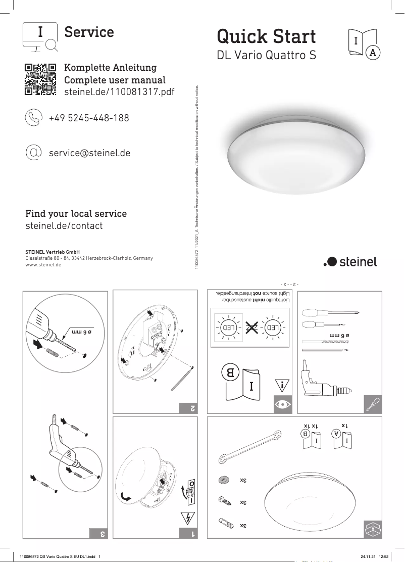 Imagen de la primera página del manual del dispositivo DL Vario Quattro S