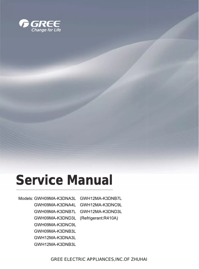 Página 1 del manual Manual de usuario Gree GWH09MA