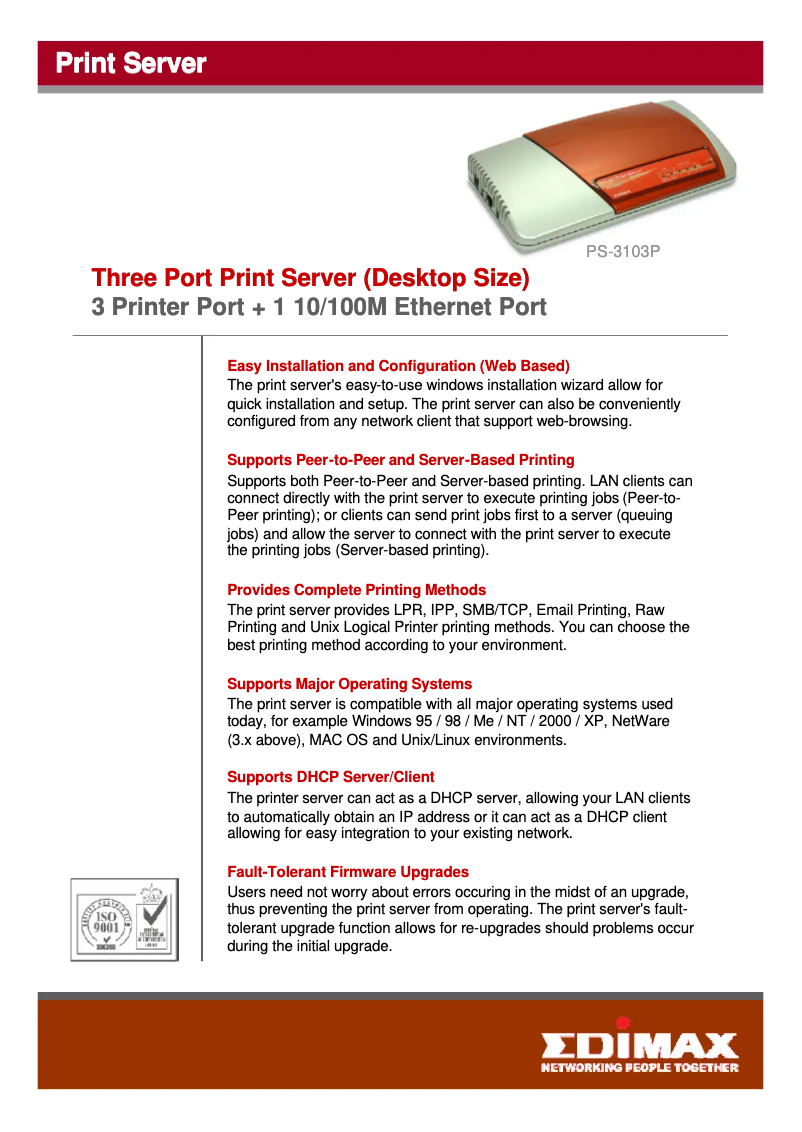 Imagen de la primera página del manual del dispositivo PS-3103P