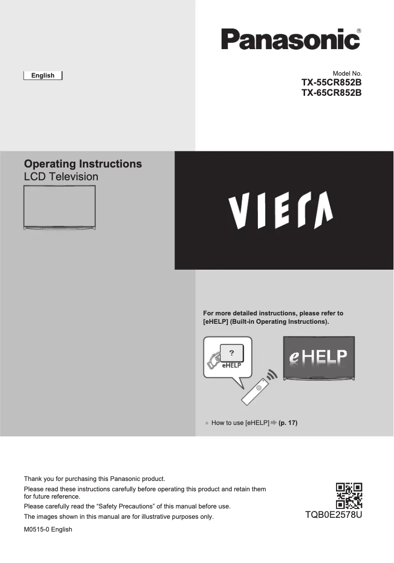 Imagen de la primera página del manual del dispositivo Viera TX-55CR852B