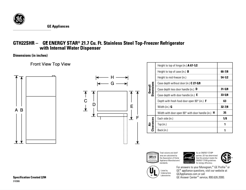 Imagen de la primera página del manual del dispositivo GTH22SHRBS