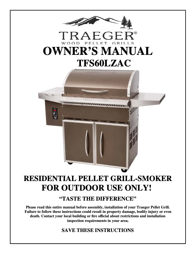 Página 1 del manual Manual de usuario Traeger Select Elite TFS60LZAC