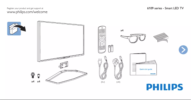 Página 1 del manual Guía de inicio rápido Philips 47PFH6109