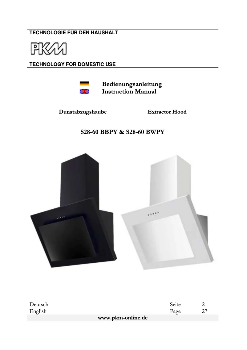 Imagen de la primera página del manual del dispositivo S28-60 BBPY