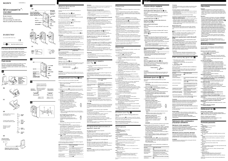 Imagen de la primera página del manual del dispositivo M-740V