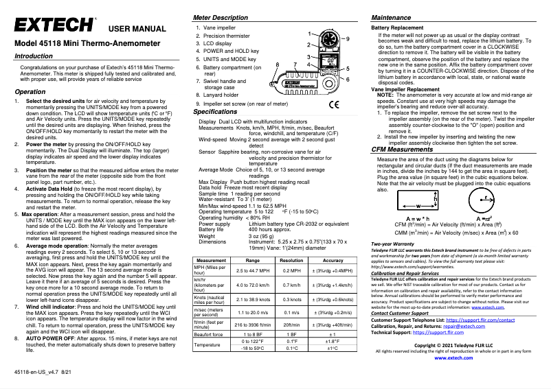 Página 1 del manual Manual de usuario Extech 45118